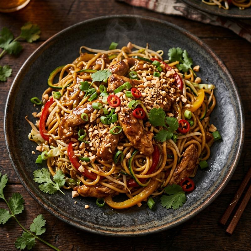 Satay Chicken Chow Mein